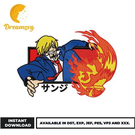 Sanji fire embroidery design – DreamSVG Store