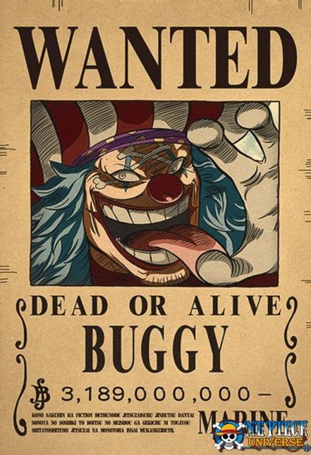 One Piece Buggy Wanted Poster Cm One Piece Universe