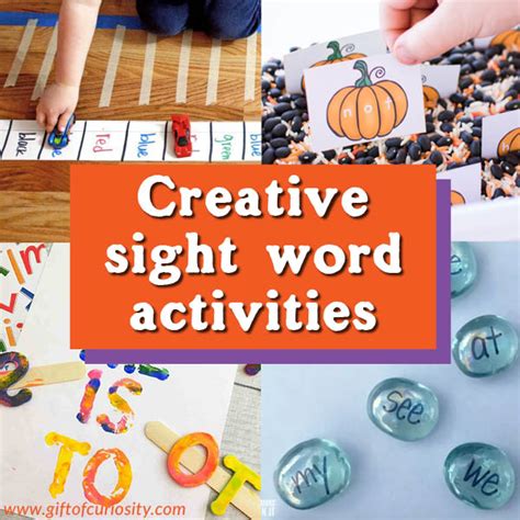 Creative sight word activities - Gift of Curiosity