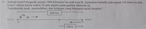 Sebuah Mobil Bergerak Sejauh 1000 Km Ke Arah Kota B Kemudian Berbalik