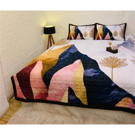 Multicolor Modern Bed Cover With 2 Pillow Covers at Best Price in ...