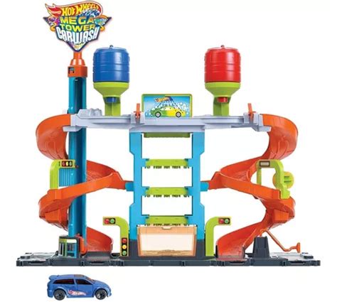 Set De Juguetes Para Lavado De Autos Hot Wheels City Mega Tower MercadoLibre