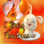 Нежная открытка с милым зайкой С днем Рождения!- Скачать бесплатно на ...