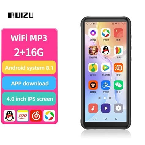 RUIZU Z80 Pemutar MP3 WiFi Android Asli Dengan Layar Sentuh Penuh 16GB