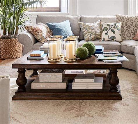 Pottery Barn Lorraine Coffee Table Rustic Brown Table Decor Living