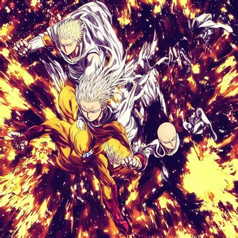 Prompthunt One Punch Man Vs Garou Made Of Stars Art By Yusuke Murata