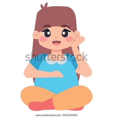 Isolated Cute Girl Cartoon Thinking Vector Stock Vector Royalty Free 1816239623 Shutterstock