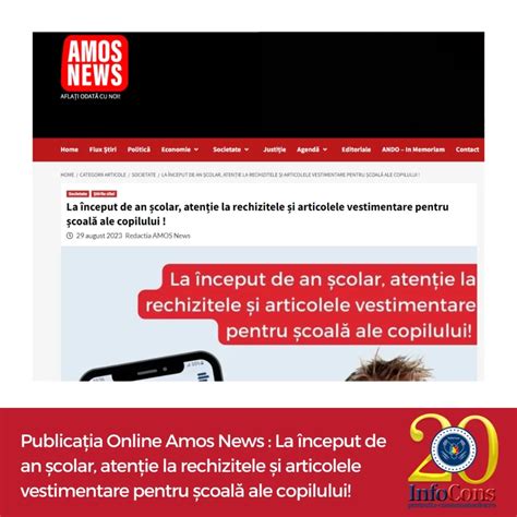 Publica Ia Online Amos News La Nceput De An Colar Aten Ie La