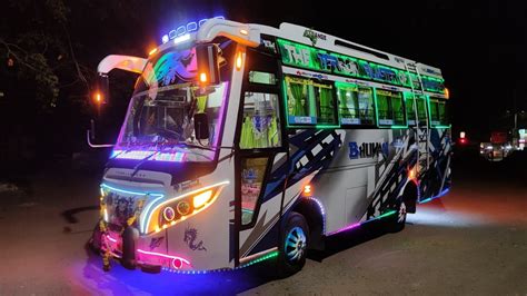 Madurai Tourism New Coach Van Eicher Bs Ac Led Neon Lacer Fitting