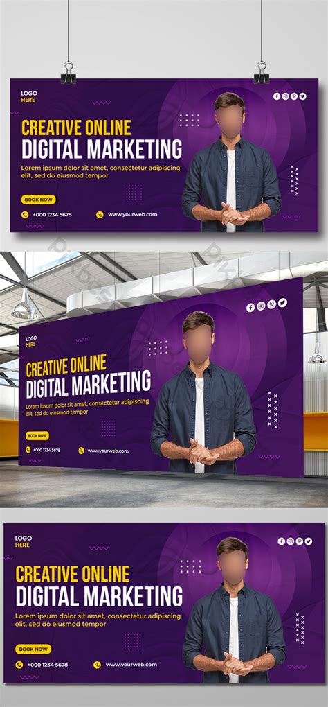 Creative Online Digital Marketing Signage Banner Templates | PSD Free ...