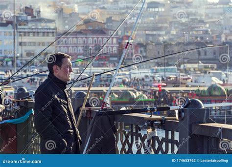 Fishermen on the Galata Bridge Fish in the Golden Horn Bay Turkey Editorial Photography - Image ...