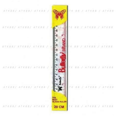 Jual Butterfly 20 Cm Penggaris Plastik Glass Ruler Buah Kota