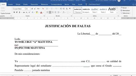 Cómo llenar el formulario de justificación de inasistencia