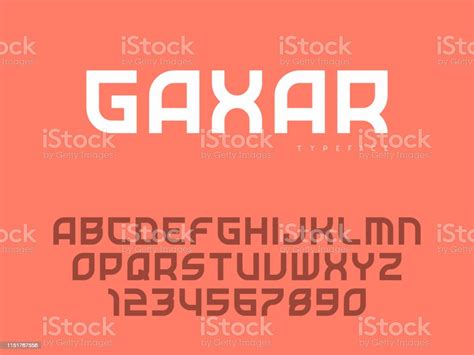 Latin Uppercase Alphabet Letters And Numbers Abstract Font Vector Illustration Stock