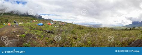 Campingplatz Auf Dem Weg Zu Roraima Tepui Gran Sabana Venezuela