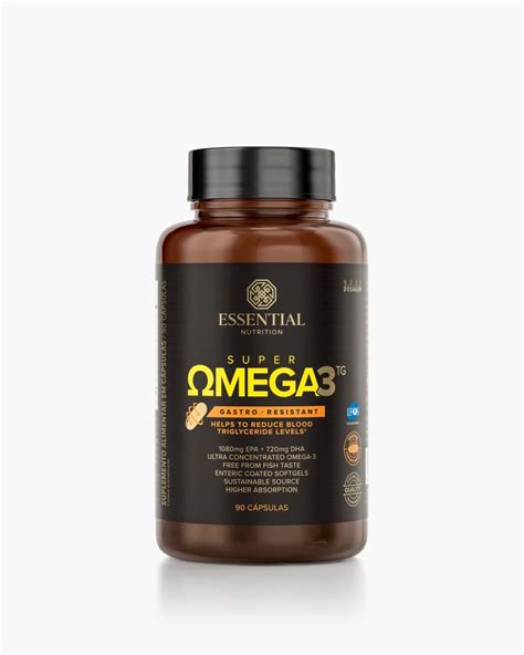 Super Ômega 3 TG Gastro Resistant 1g Essential Nutrition 90 Cápsulas