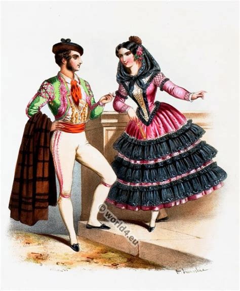 Traditional Spain costumes 1850s.