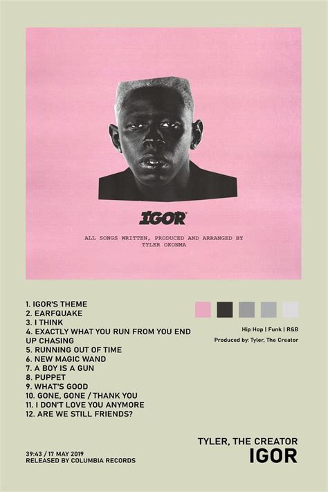 Igor Tyler The Creator Album Cover Poster Music Poster Design Music