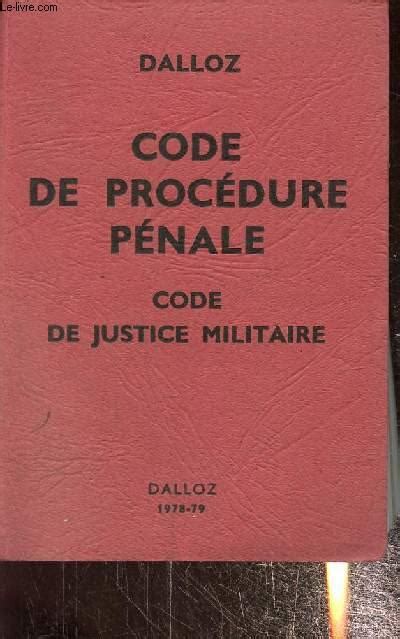 Code de procédure pénale code de justice militaire 20 ème édition von