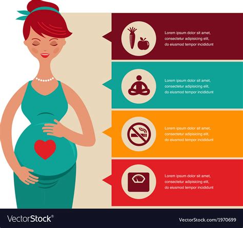 Pregnancy And Birth Infographics Icon Set Vector Image