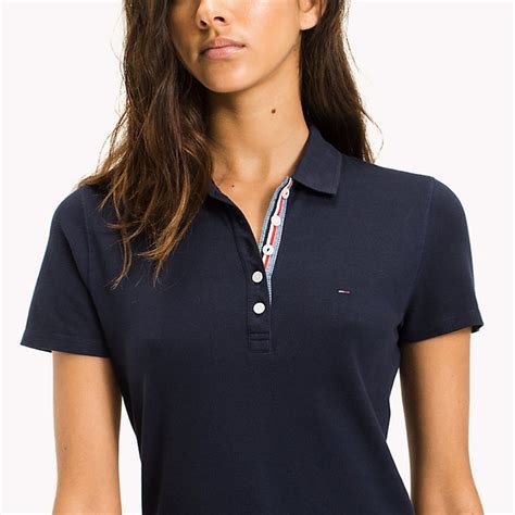 Robe Polo Bleu Marine Tommy Hilfiger Jeans Coupe Cintrée