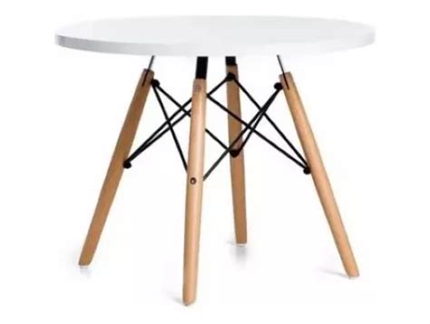 Mesa Eames Redonda Escandinava Ratona Living Cm Bca Env O Gratis