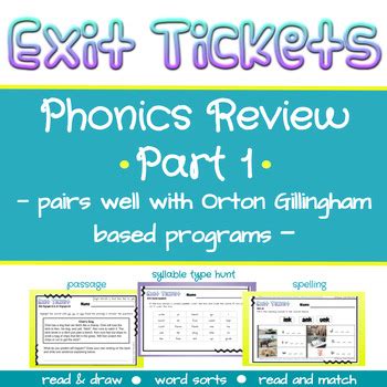 Phonics Exit Tickets Part 1 Mixed Review Science Of Reading Friendly