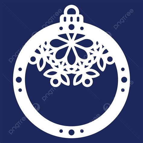 Christmas Ball Laser Cut Template With Snowflake Design Vector Lazer