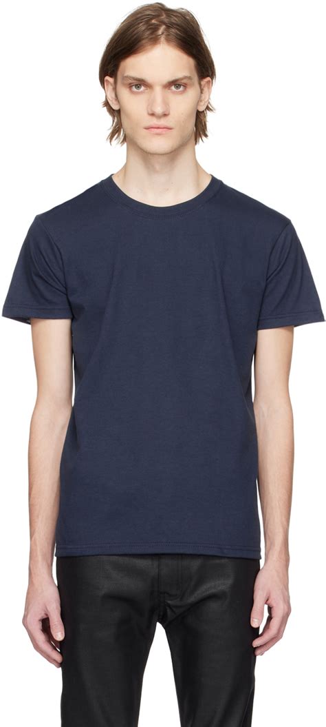 Naked Famous Denim Navy Circular T Shirt SSENSE