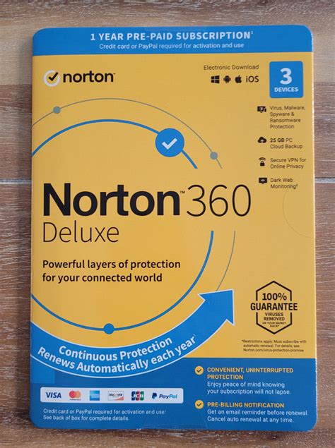 Used Norton Deluxe Device Year Internet Security Vpn