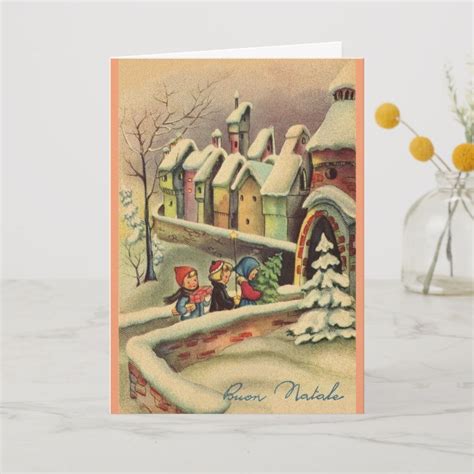 Vintage Italian Christmas Greeting Card | Zazzle | Italian christmas ...