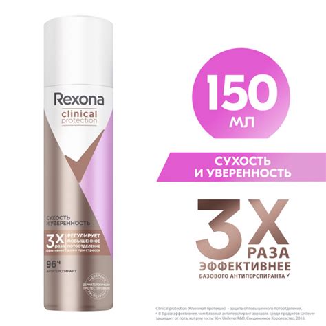 Дезодорант женский спрей антиперспирант Rexona Clinical Protection ...