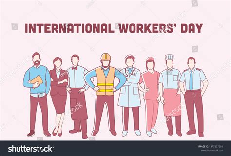 International Workers Day Labor Day Poster Stock Vector (Royalty Free ...