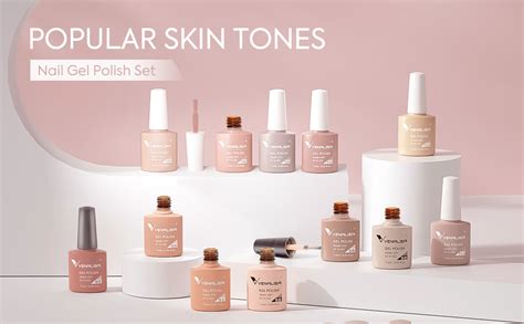 VENALISA Ensemble de vernis à ongles gel Nude Kit de 12 couleurs rose gris beige rose