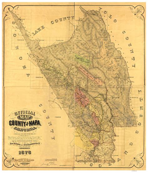 Napa County California 1876 - Old Map Reprint - OLD MAPS