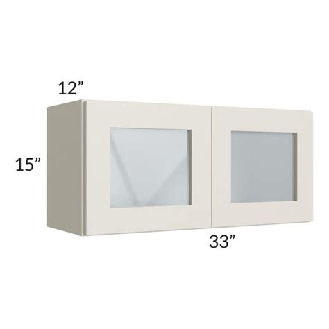 Asheville Cloud Shaker 33x15 Wall Glass Door Cabinet The RTA Store