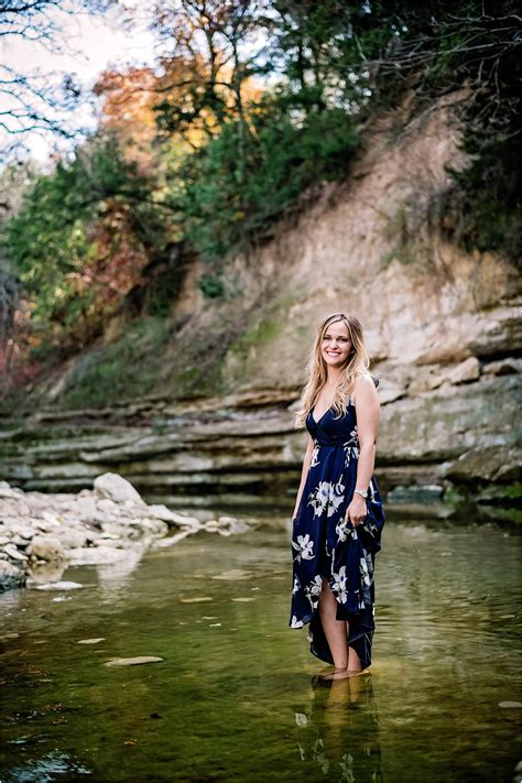 Woman in Austin Texas at Creek Sitting on Rock Austin Texas