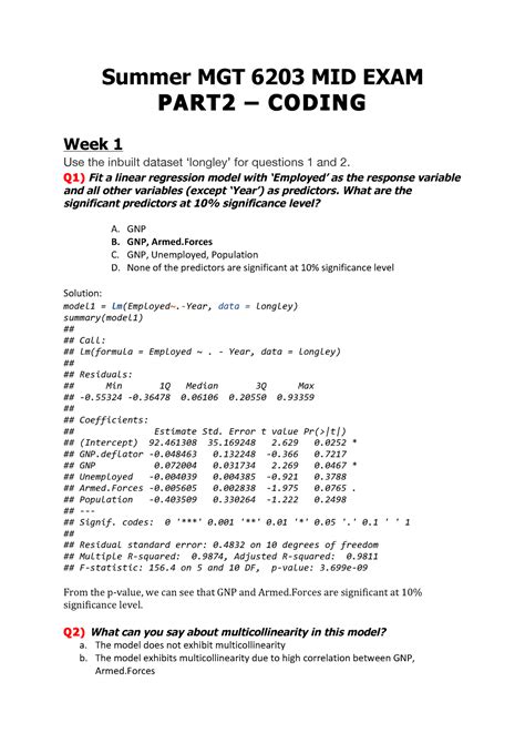 Midterm Part 2 Solutions Summer MGT 6203 MID EXAM PART 2 CODING