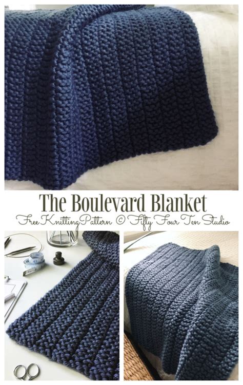 The Boulevard Blanket Free Knitting Pattern Knitting Pattern