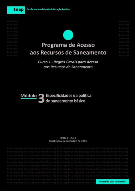 PDF 3do saneamento básico repositorio enap gov brrepositorio enap