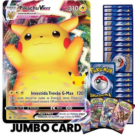 Pokemon Kit Carta Gigante Jumbo Cartas Pacotinho Mercadolivre