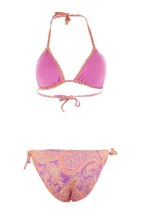 Trendyolmilla Şal Desenli Üçgen Bağlamalı Bikini Takımı TBESS BT Fiyatı Yorumları