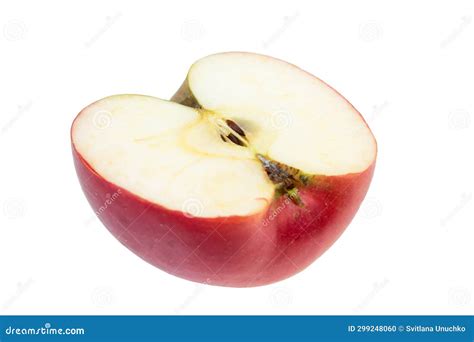 Isolated Apples Whole Red Apple Fruit With Slice Cut Isolated On White