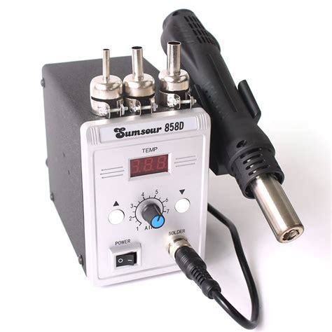 SUMSOUR Hot Gun Heat Blower Soldering With Adjustable Station W D Silver