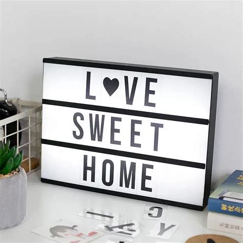 LED Light Box Letters DIY Lightbox Black Letters Cards Combination ...