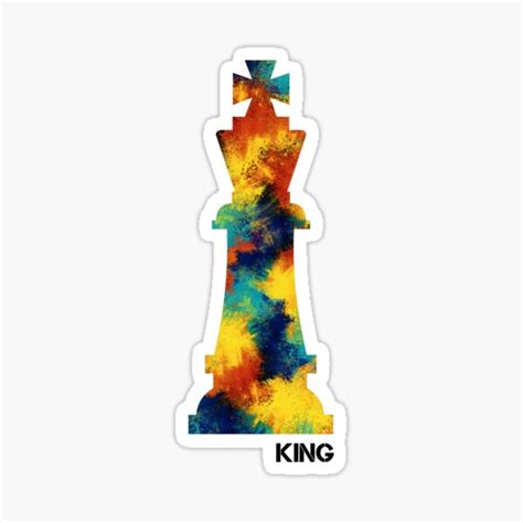 "King Chess Piece Color Splash" Sticker for Sale by Koi-Art | Redbubble