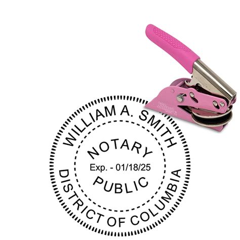 Round New Jersey Notary Pink Seal Embosser All State Notary