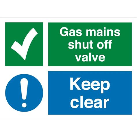 Gas Mains Shut Off Valve Keep Clear Signs From Key Signs Uk