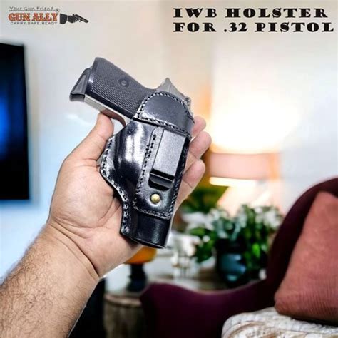 Concealed Carry IWB .32 Pistol Heavi Leather With Clip Gun Holster IWB - Gunholster