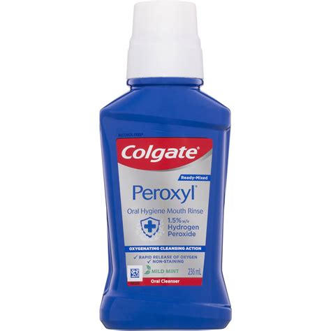 Colgate Mouthwash Oral Cleanser Mint - Peroxyl 236ml | Woolworths